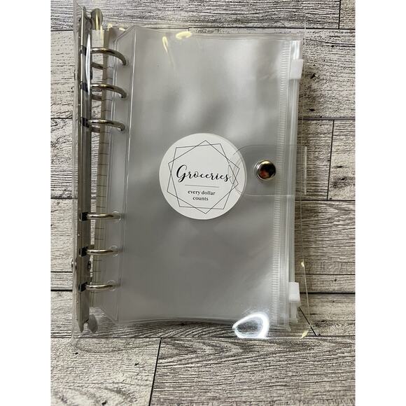 Budget Binder A6- 8 Clear Zippered Cash Envelopes Sticker Labeled 6 Ring Binder - Picture 11 of 11